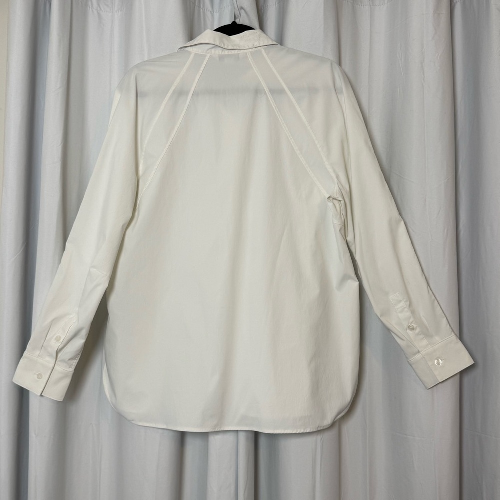 Athleta A-Frame Poplin Button Down UPF Shirt Women’s Large White - Picture 4 of 13